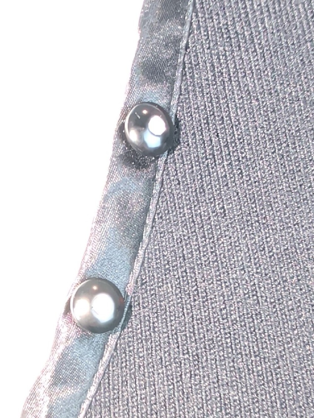 Laura Black Satin Trim Rhinestone Button Knit Sweater Large NWT - Picture 11 of 15